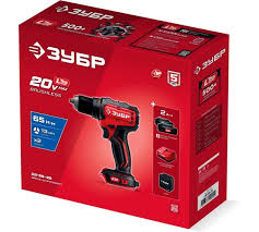 Бесщеточная дрель-шуруповерт, 20 В, 65 Н*м, 2 АКБ LMS (2 А*ч), сумка, ЗУБР, ДБ-65-22