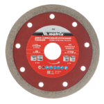 Диск алмазный отрезной сплошной ф125х22,2 мм, тонкий, мокрое резание, MATRIX, 730787